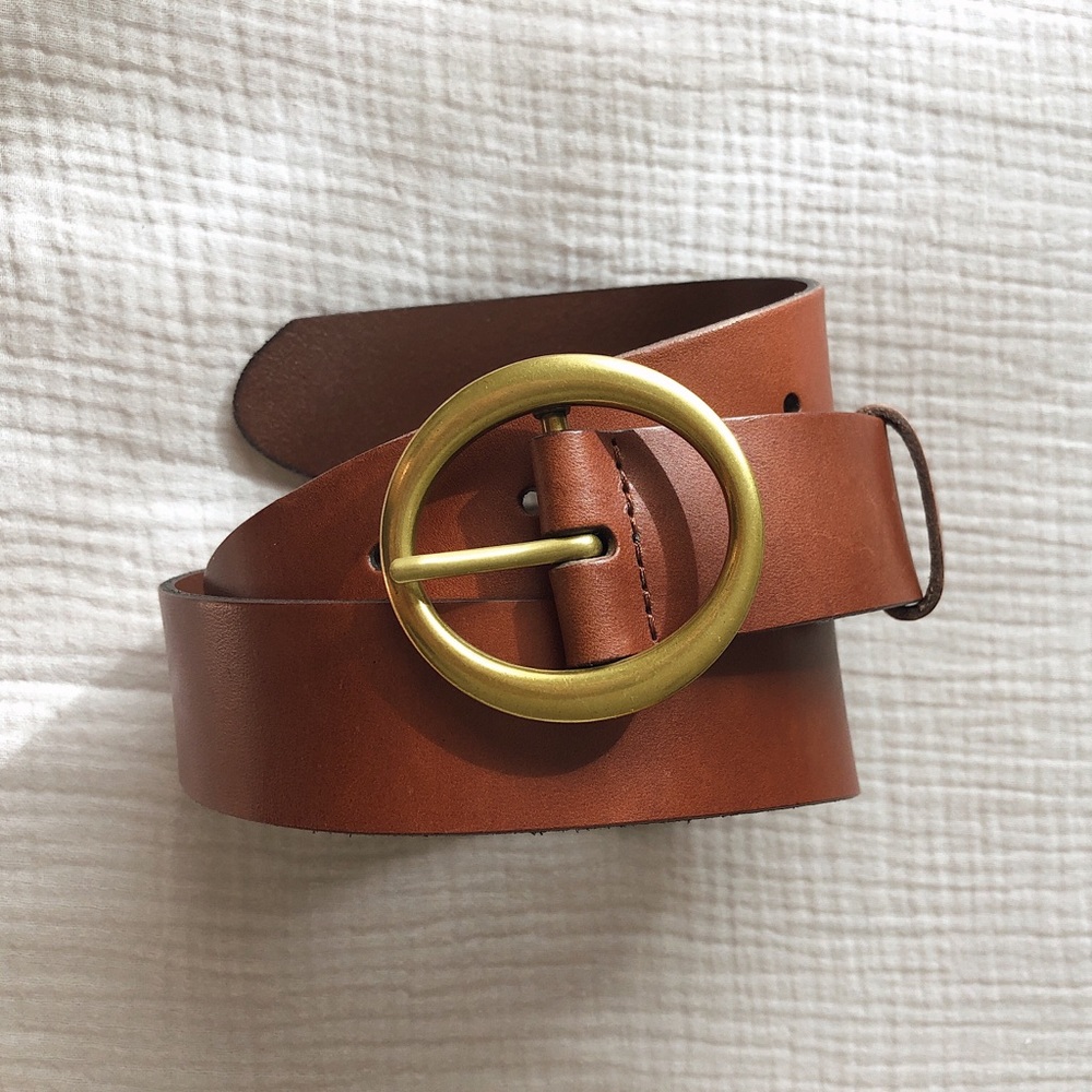 Aritzia Alxiliary belt in Fossil/Antique Gold